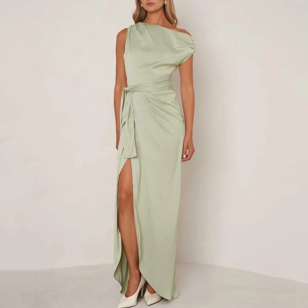 فستان مخصص مثير أنيق باللون الأخضر النعناعي على شكل حرف A فساتين سهرة رسمية رائعة مناسبة عالية الجودة للحفلات الراقصة للنساء