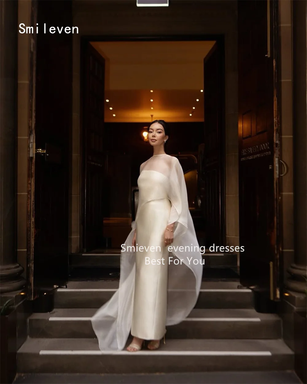 فستان Smileven فاخر بحورية البحر باللون الأسود من فساتين سهرة للحفلات الراقصة بدون حمالات رداء حفلات بدون أكمام مناسبة مخصصة 2026 #4