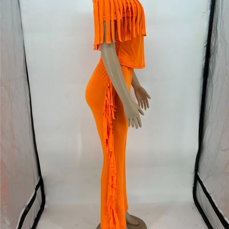 Tassel New In Matching Sets Solid Color 2 Pieces Set For Woman Two Piece Outfits Slim Simple Style All-match Commuting Casual