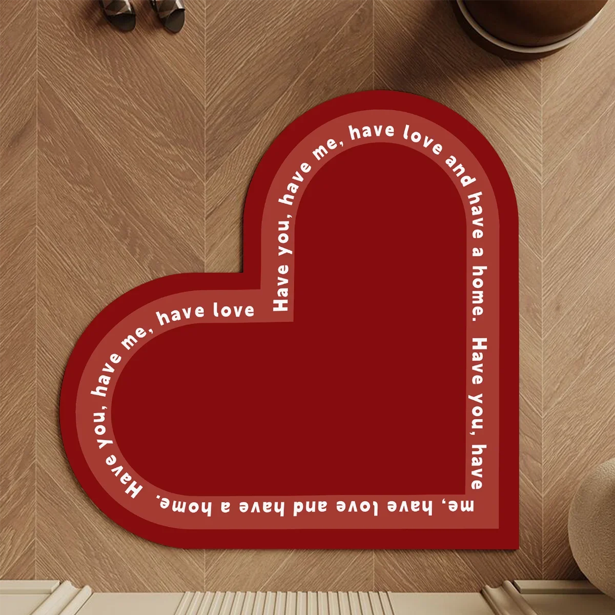 

Minimalism Heart-shaped Kitchen Floor Mat Bathroom Non-slip Diatomaceous Mud Mat Water Absorbing and Quick Drying Shower Mat