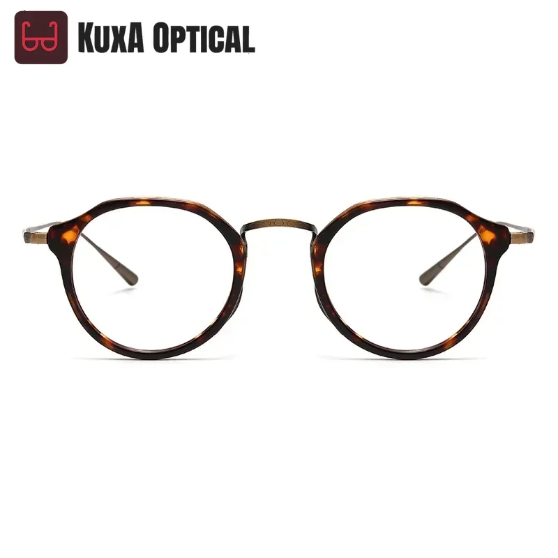 

Luxury Round Frame Glasses Frame For Men Women Ultralight Titanium Anti Blue Light Eyeglasses New Fashion Retro Brand Design
