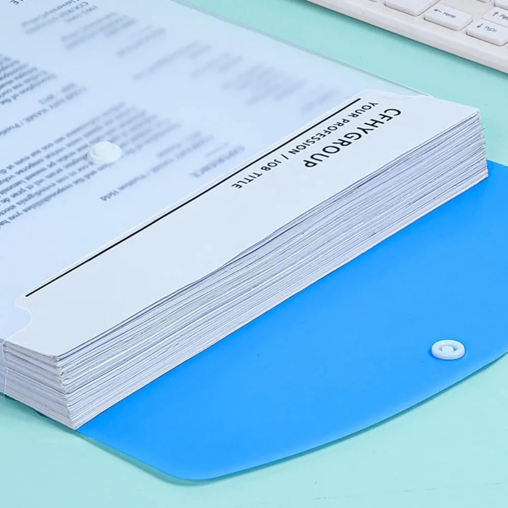 6 قطعة المجلدات الجديدة PP الموثق مغلفات واضحة الموثق جيب A4 زر إغلاق التسمية فضفاضة ورقة مكتب المنزل #1