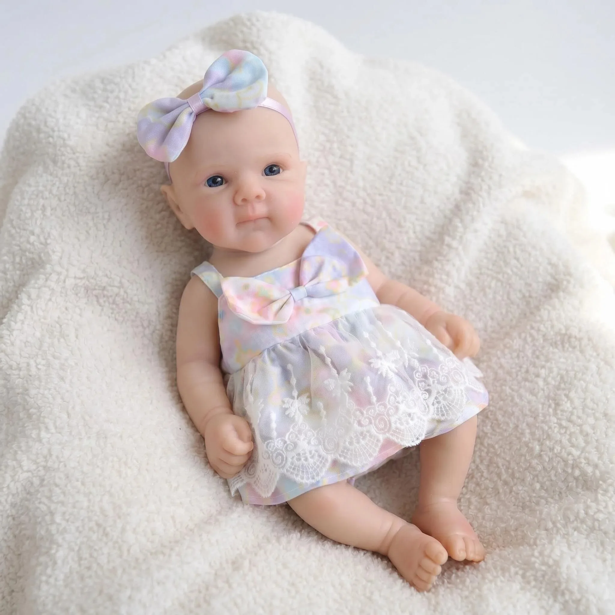 NPK 12 Inch Awake Bettie Doll Platinum Silicone 1.1KG Weighted Super Soft Squishy Elastic Simulation Baby Doll for Daily Play