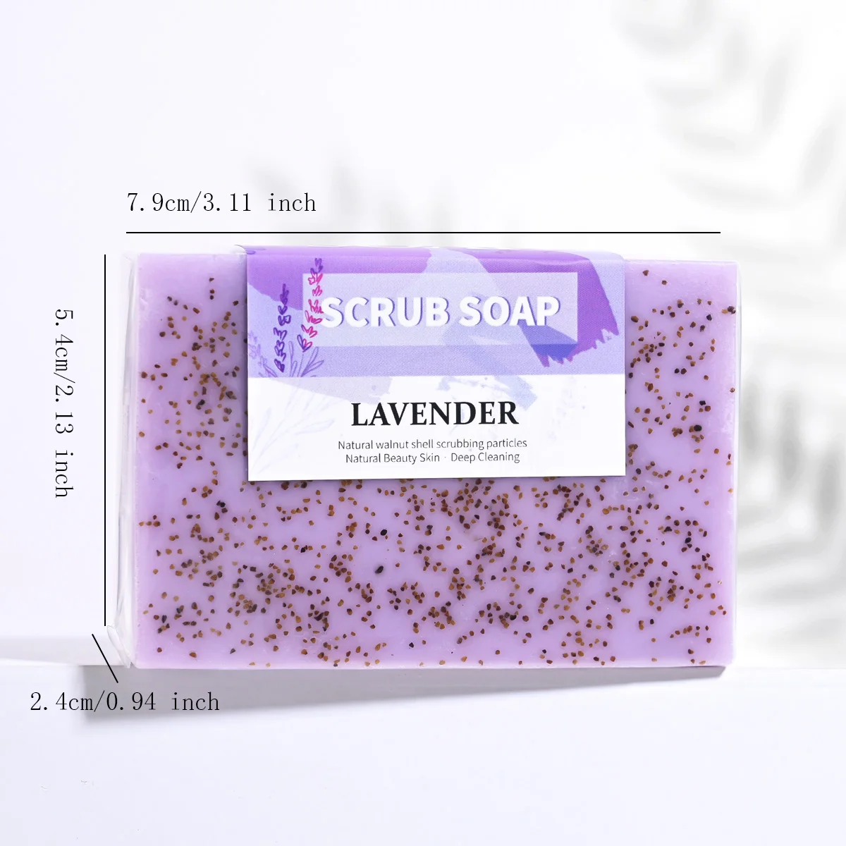 Provence Lavender Essential Oil Handmade Soap Deep Cleaning Whitening Scrub Soap Walnut Shell Particle Physical Exfoliating Soap