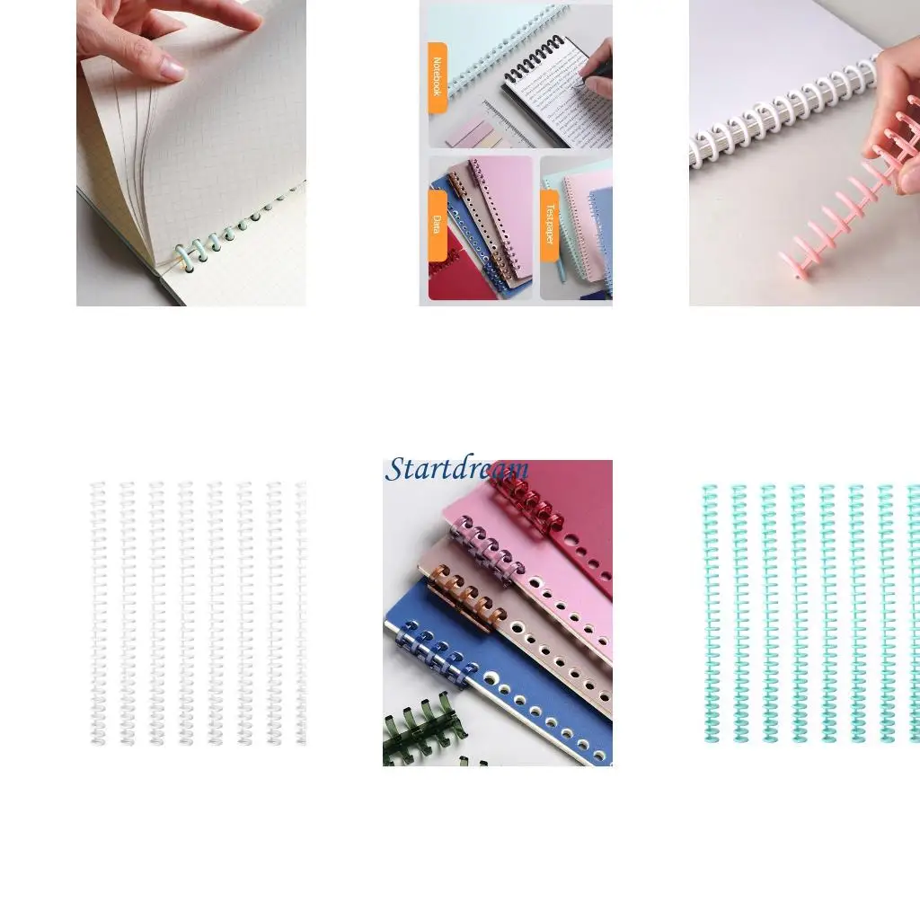 10 Pcs Plastic Binding Combs Colorful Comb Binding Spines with 30 Rings K92C