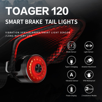 TOWILD Bicycle Tail Light Smart Brake Sensing Rear Bike Light Aluminum Waterproof Type-C MTB Road IPX6 Warning Cycling Taillight
