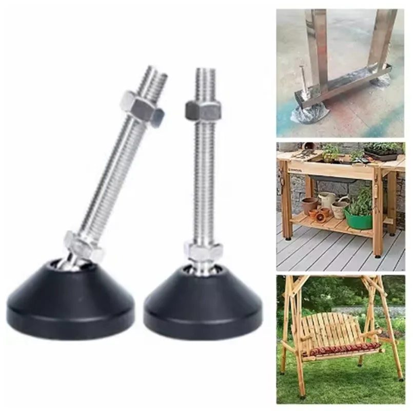 Nylon Universal Adjustment Feet M8 M10 M12 M14 M16 M18 M20 M24 Adjustable Levelling Feet Swivel Base Articulating Legs D40-100mm image 6