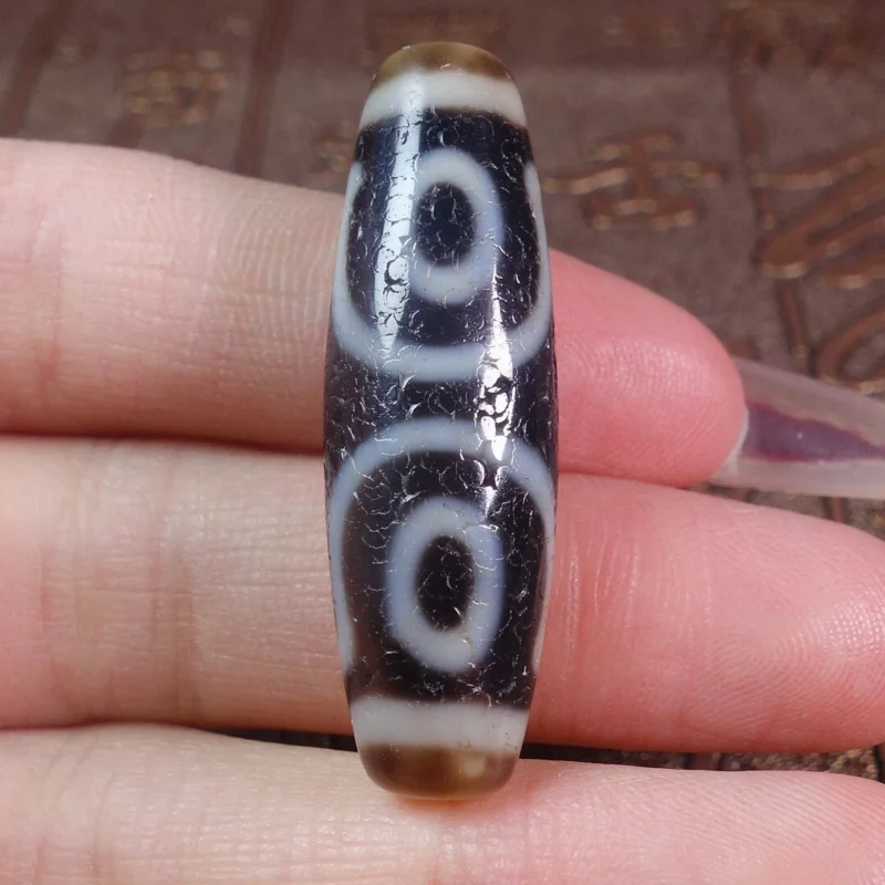 Ancient Tibetan DZI Beads Old Agate 3 Eye Totem Amulet Pendant GZI #2593