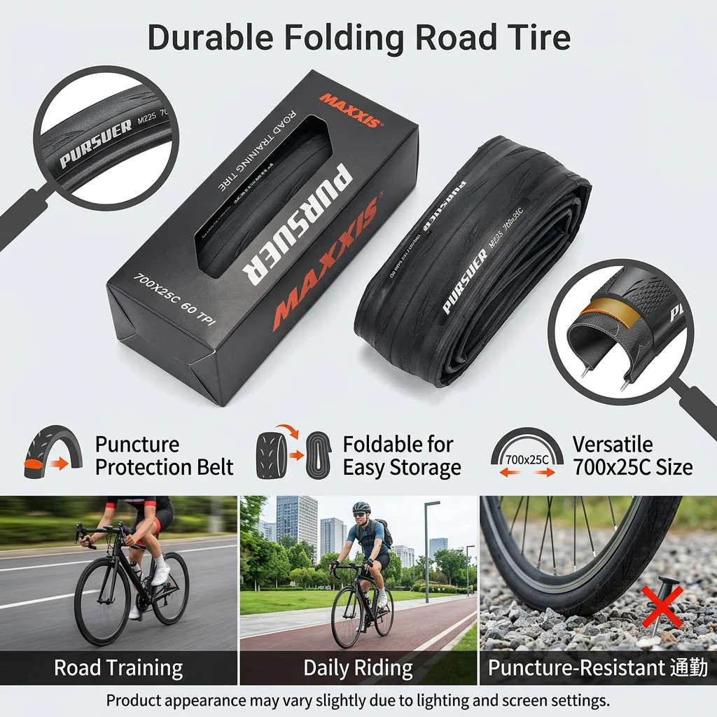 ยางจักรยานถนนแบบพับได้ 1 ชิ้น  - Cycling Commute Training บทวิจารณ์และราคา