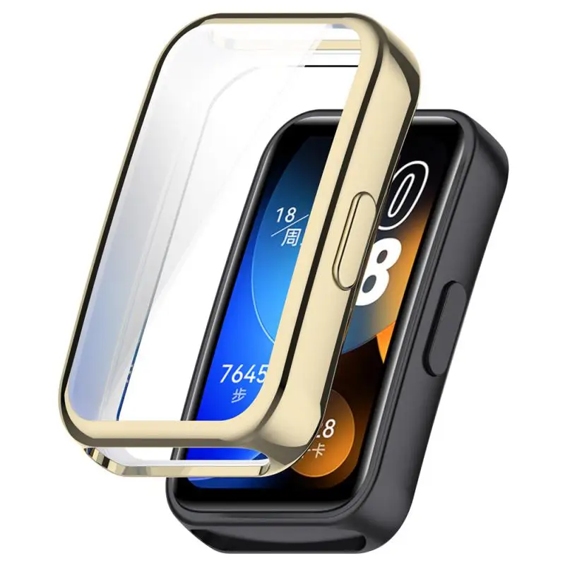 Plating Case For Huawei Band 9 8 Samrt Watch Strap Full Cover Bumper TPU Protective Accessories Screen Protector Band8 Band