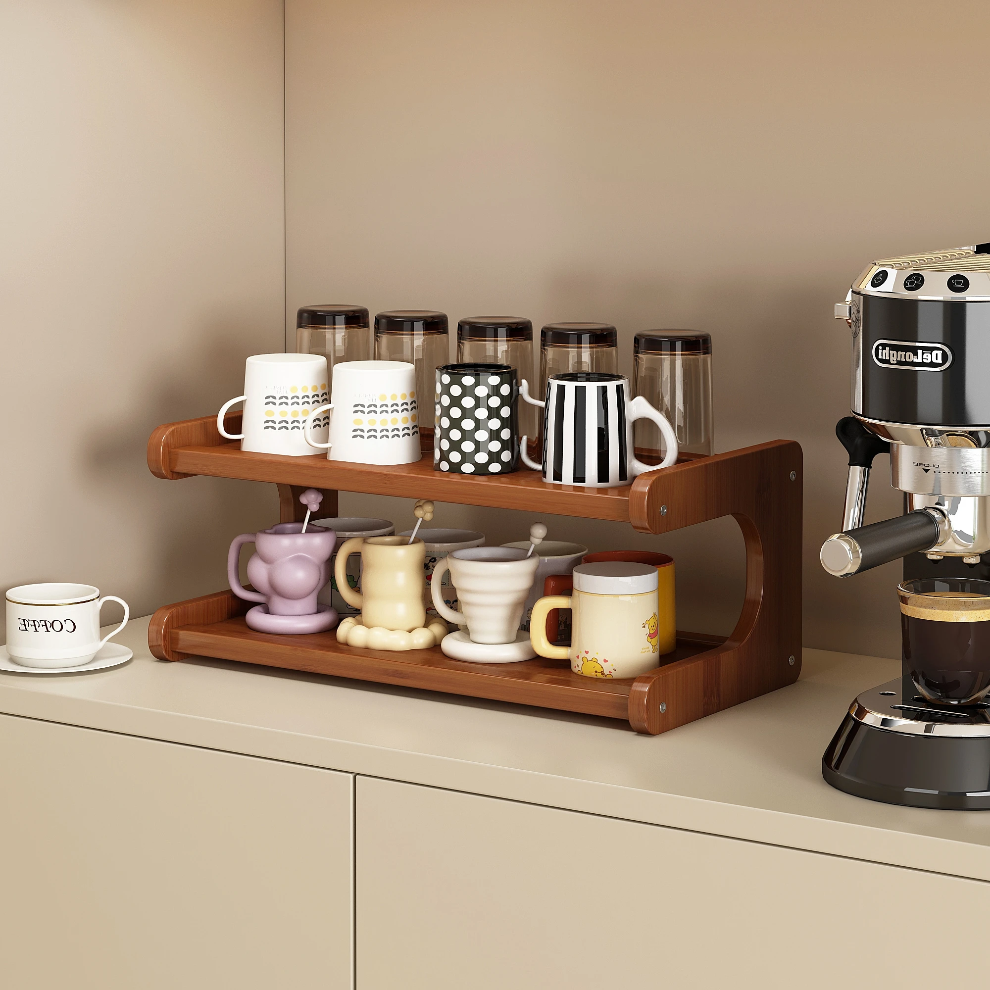 

Modern mat Kitchen Cup Holder Multi-layered Cup Ra Home Use Storage elf for Water Cups And Tea Cups Easy Installation