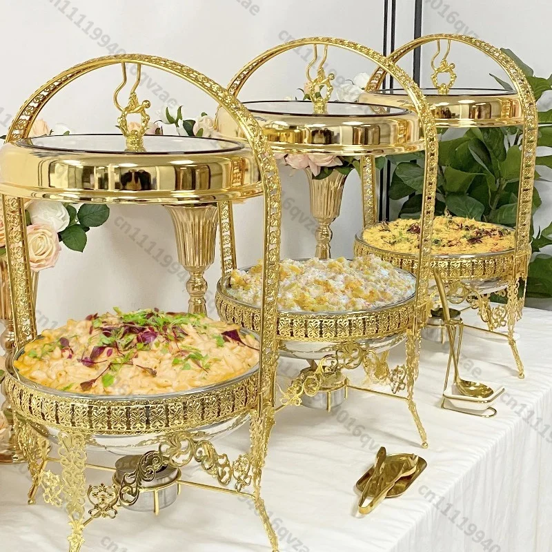 Stainless Steel Catering Golden Buffet Chafing Dish Restaurant Party Food Warmer Hanging Chafing Dishes