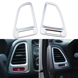 2Pcs Car Front Air Conditioning AC Vent Cover Trim for Honda Vezel HRV HR-V 2014 - 2021 LHD Air Outlet Sticker Accessories