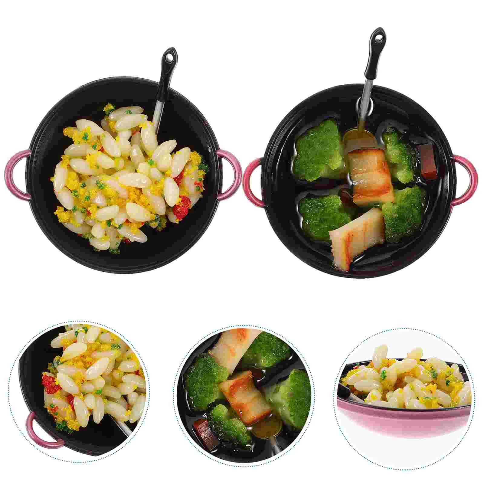 2 Pcs Tiny House Pretend Play Food Model Miniature Decorations Accessories Other Simulated