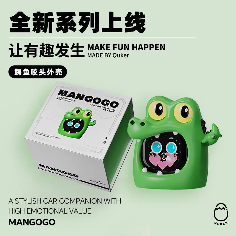 

Mangogo 2026 Crocodile Shape Electronic Pet Car Mounted Robot Ornament Creative Car Interior Decoration Cute Auto Dashboard Gift