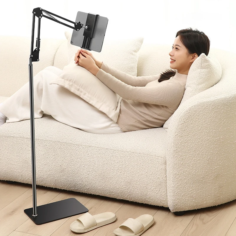 Floor-mounted Mobile Phone Lie Bed Holder Tablet Smart Device Standing Arm 360° Rotation Bracket For IPad Tablet PC