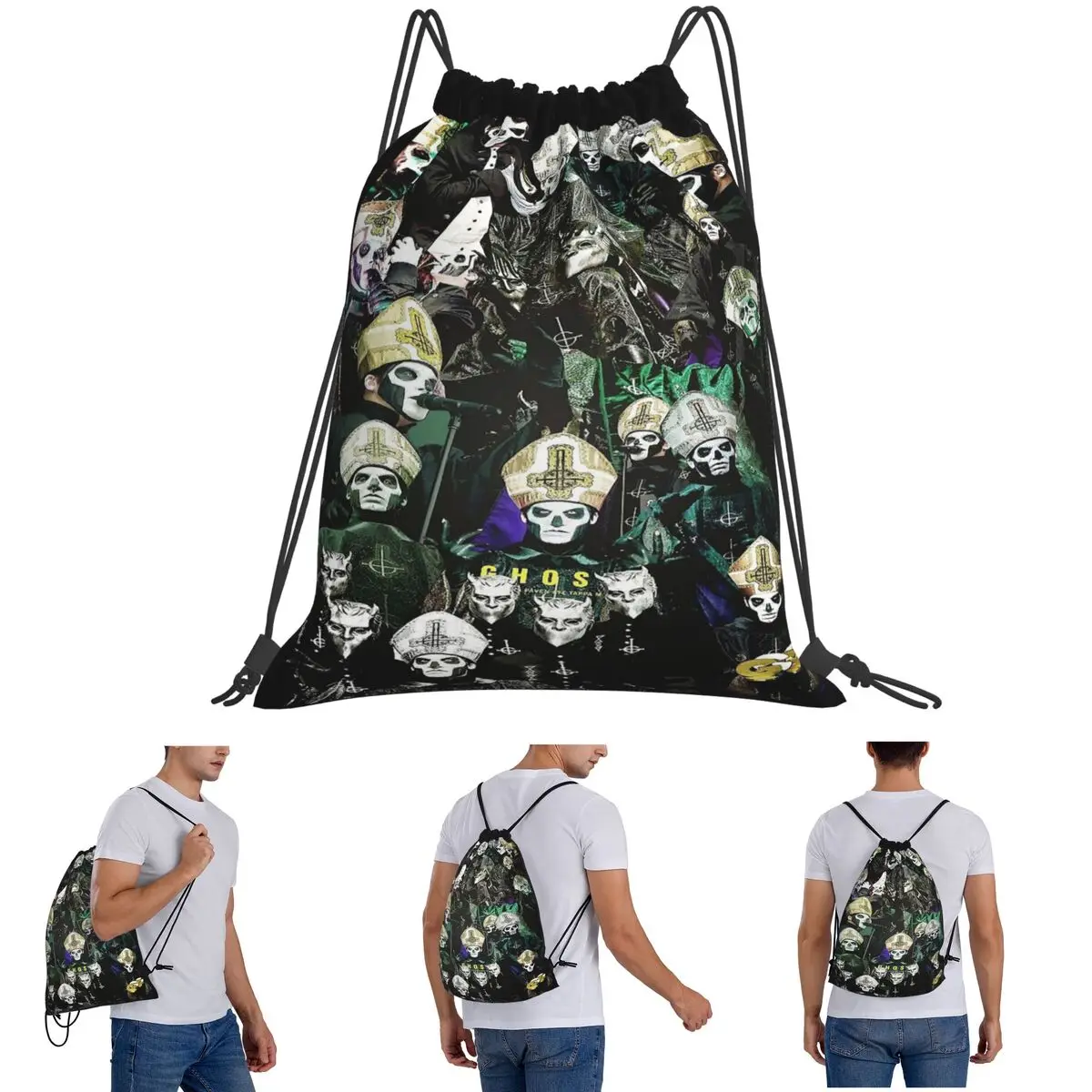 Ghost B.C. Band Backpacks Fashion Drawstring Bags Sports Bag Book Bags for Travel School