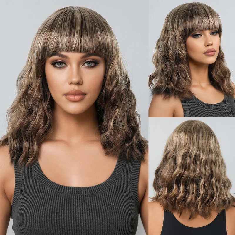 new-style-brown-short-curly-bob-with-bangs-european-and-american-synthetic-fiber-full-wig