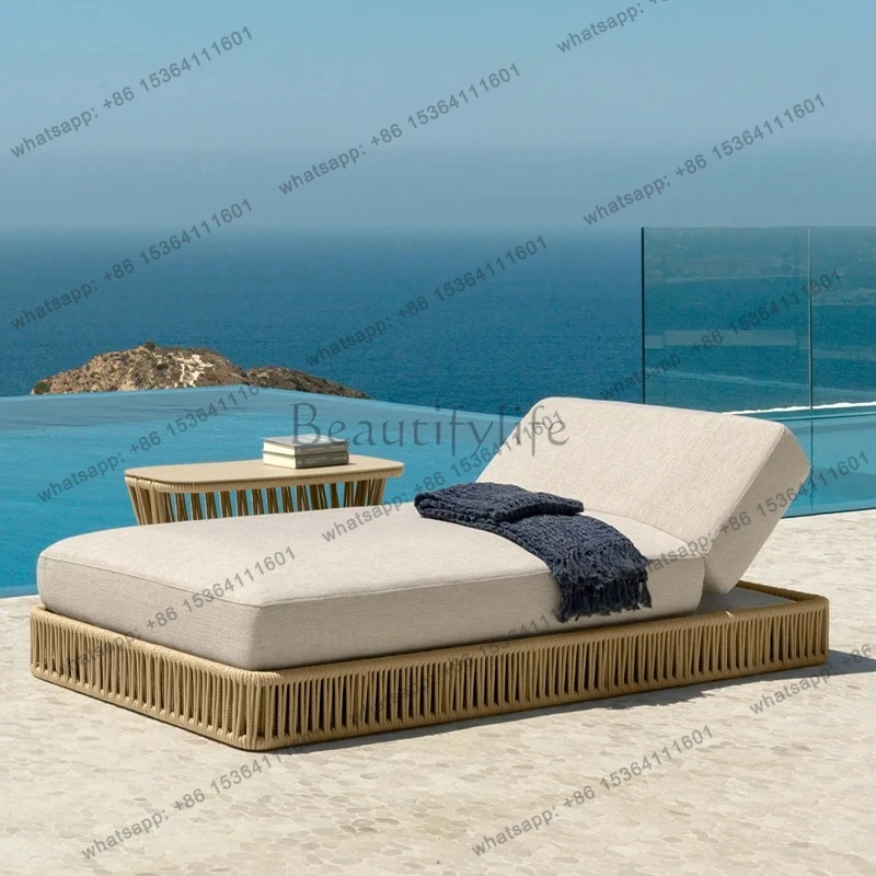 

Outdoor Lounging Outdoor Terrace Hotel Clubhouse Swimming Pool Leisure Sofa Courtyard Garden Rattan Loungers