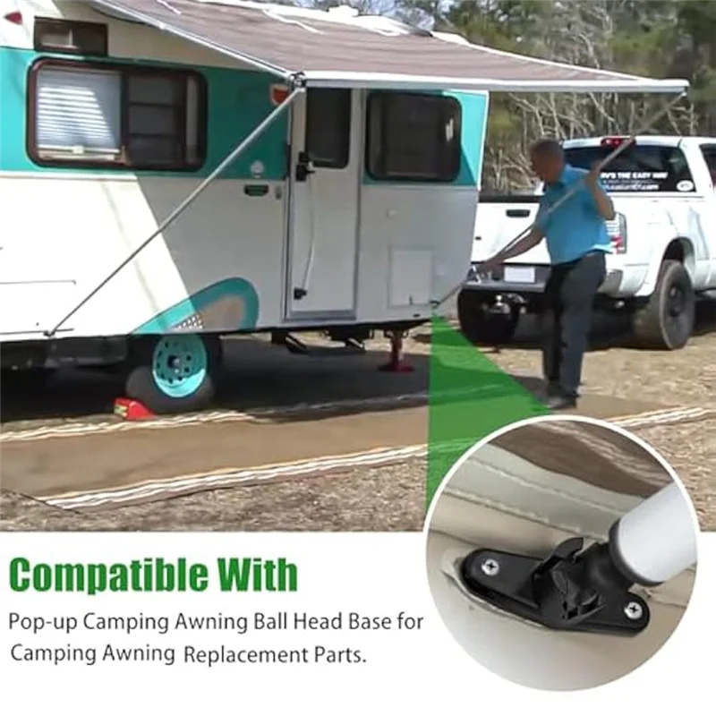 

T99C-For Dometic Trim Line Camper Compatible 4Pcs Awnings Ball End Bases For Trimline Plastic Up Camper Awning