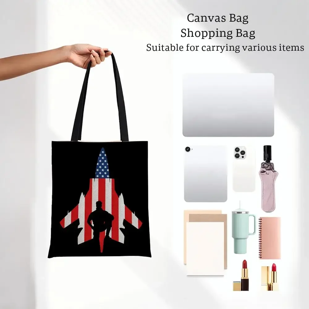 aviation movie T-Top Gun Storage Bags Printed Series Shoulder Bag Portable Daily Lightweight Tote Bag