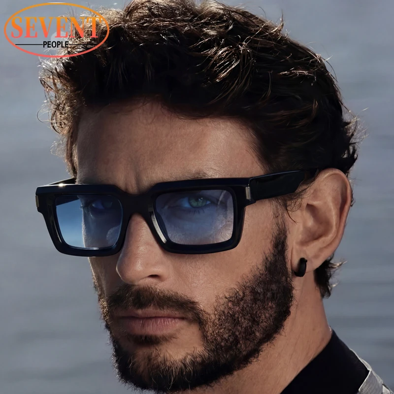 Steampunk Quadratische Sonnenbrille für Herren 2026 Luxus Designer Trendige Photochrome Fahrerbrille Punk Sonnenbrille für Männer Outdoor Streetwear Shades
