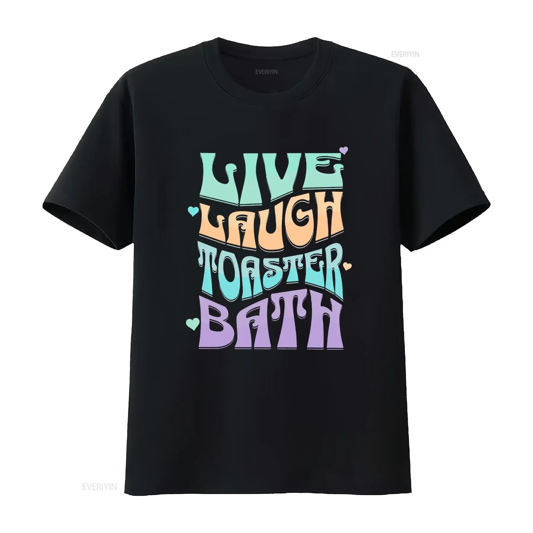Live Laugh Toaster Bath Parody T Shirt Funny Weird Design for Unique Style vintage Washed Stylish Versatile Soft Casual graphic