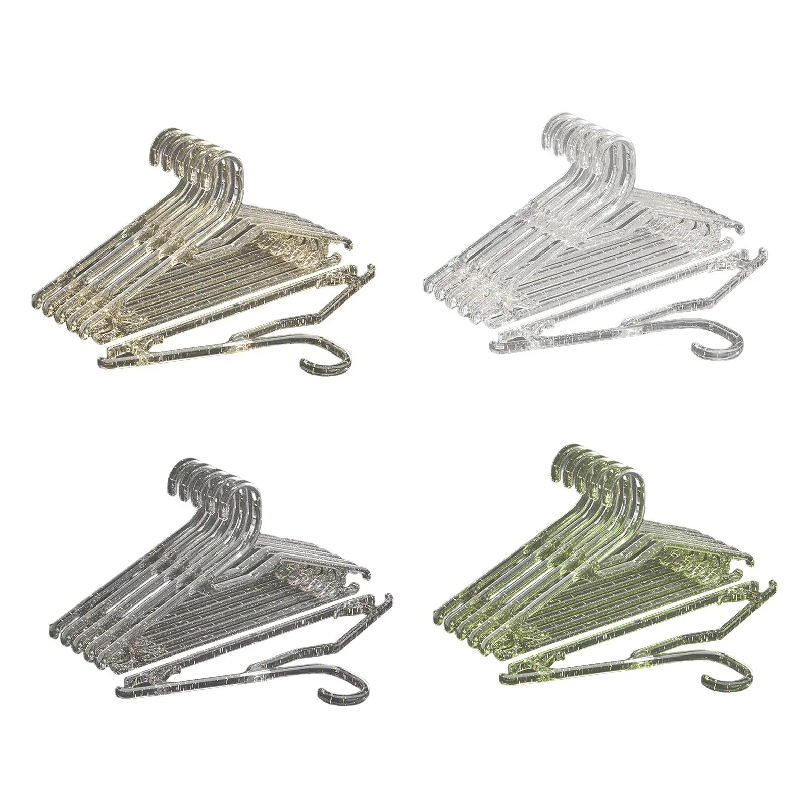 6Pcs Clothing Hangers Durable Nonslip Acrylic Save Space Lightweight Clothes Hangers for Closet Bedroom Wardrobe Skirts Sweaters