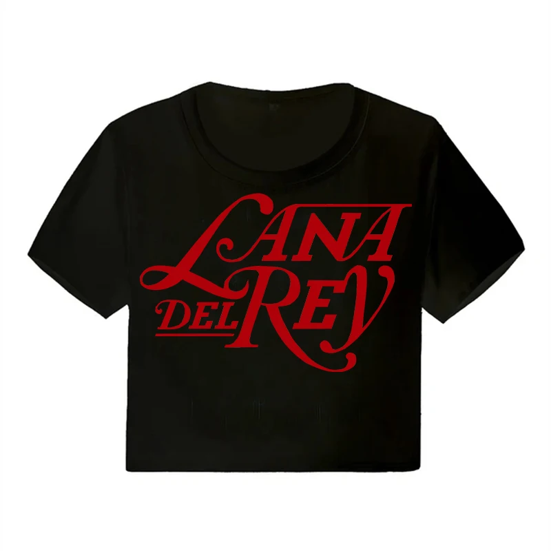 Gothic Crop Top Lana Del Rey Ldr Sailing Graphics T Shirt Cropped Women Vintage Short-Sleeve T-Shirt Streetwear Female Tshirt