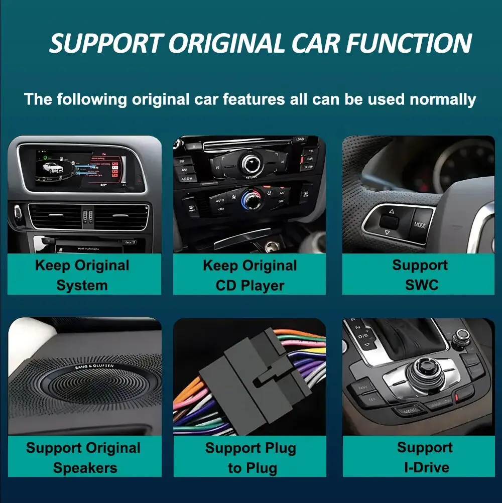 Android 15 Left Hand Drvie for Audi A4 B8 A5 2009 - 2016 Car Radio Video Player Carplay Navigation GPS 4G HD Touch Screen
