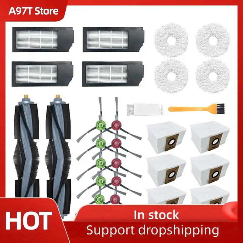 

A97T 2X For Ecovacs Deebot X1 Omni / Turbo Dust Bag Main Brush Kit HEPA Filter Mop Cleaning Cloth Vacuum Cleaner Accessories
