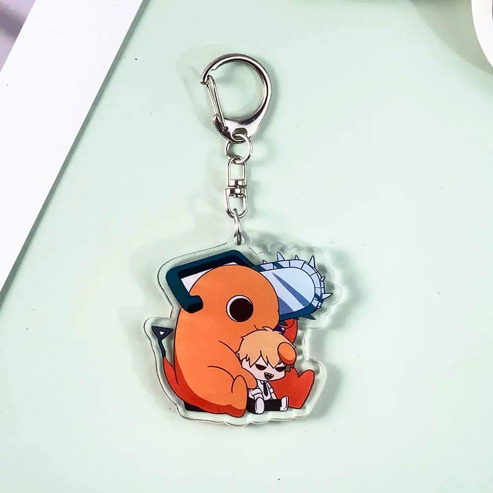 أنيمي بالمنشار رجل الاكريليك الكلاسيكية المفاتيح اكسسوارات مضحك حقيبة الظهر قلادة الإبداعية خاتم مفتاح هدايا للأصدقاء