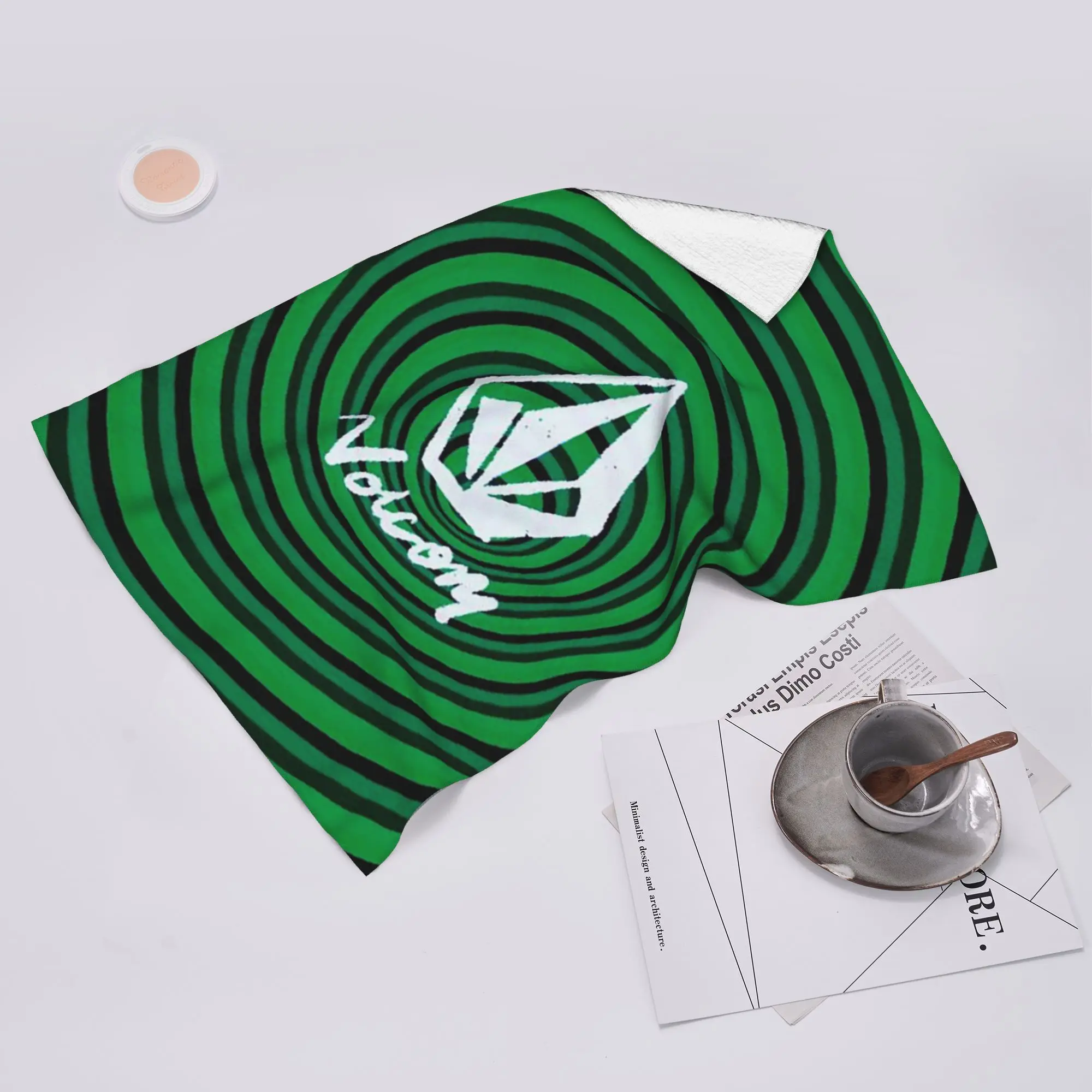 Custom V-Volcom Logo  Soft Face Towel Quick Dry Pool Bath Cotton Towels Absorbent