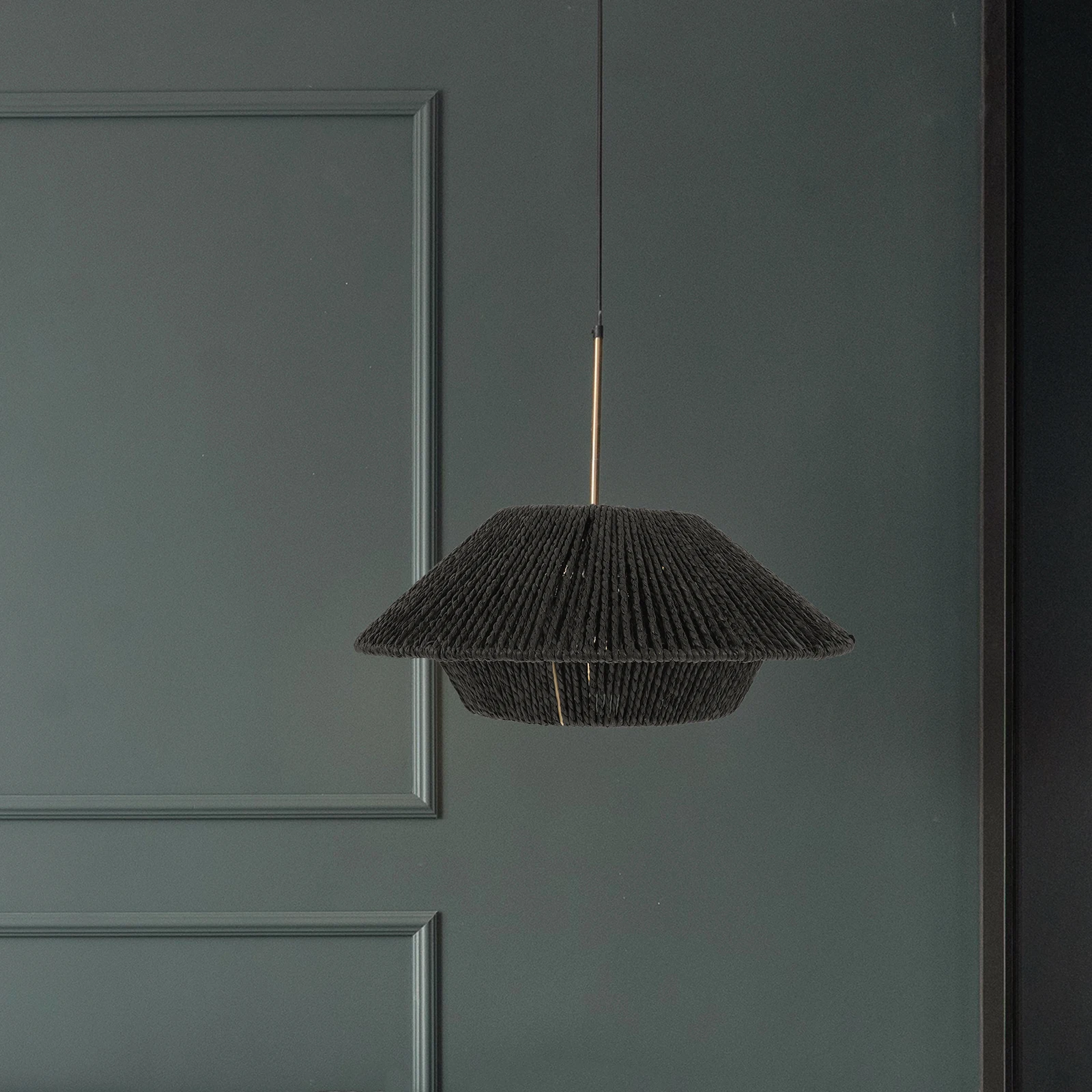 

Woven Lamp Shade Vintage Style Straw Light Cover for Bedroom Living Room Kitchen Rustic Warm Atmosphere Easy Install Solar