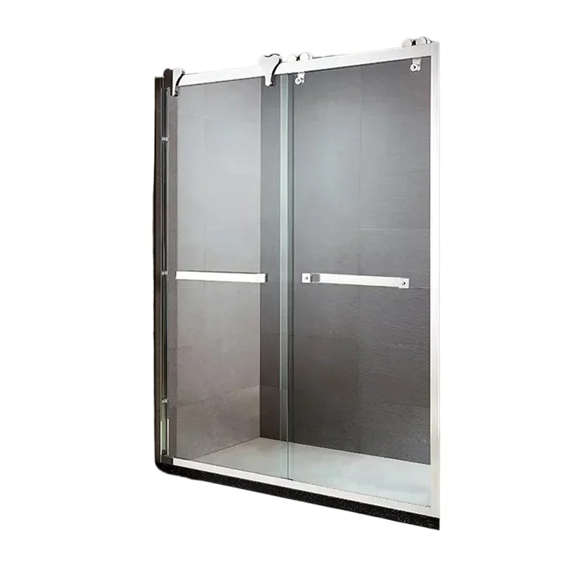 

Wholesale Freestanding Rectangular Stainless Steel Frames Sliding Track Bathroom Waterproof Glass Shower Room With Sliding Door