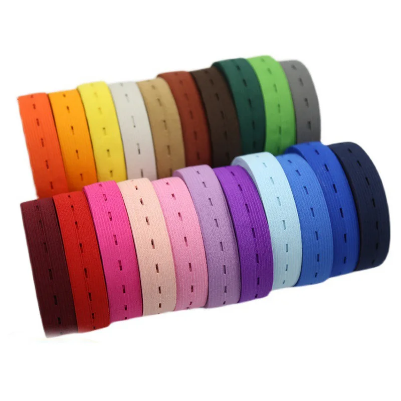 Elastic Bands 2cm with Hole Colorful Fiat Rubber Band Nylon Highest Waist Band Garment Trousers DIY Sewing Clothing Accessories