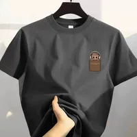 T-shirt en coton imprimé pour homme, style vintage américain, design simple, coupe ample, manches courtes, col rond, unisexe, pour couple 1