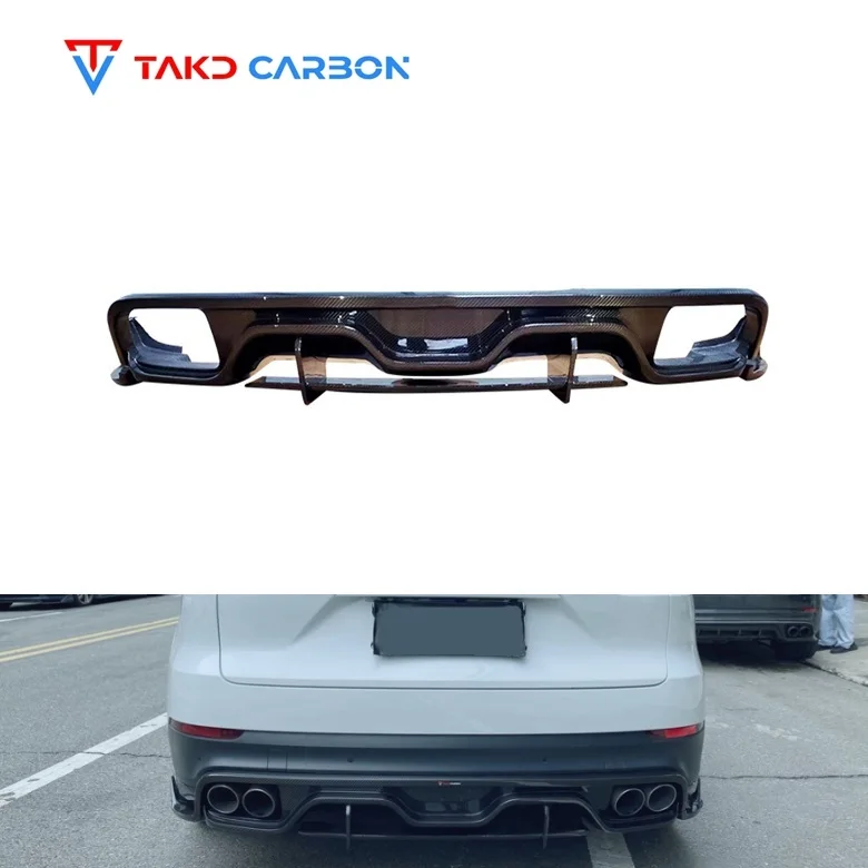 

Factory Wholesale Price Rear Bumpers Rear Lip for Porsches Cayenne 2018-2020 Dry Carbon Fiber Rear Bumper Lip Diffuser