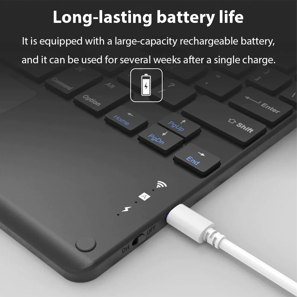 لوحة مفاتيح بلوتوث تعمل باللمس 2025 مع ماوس لجهاز iPad 10th Generation Pro 13 12 11 10 9 8 7 بوصة لأجهزة iPad Mini وسامسونج وشاومي اللوحية #5