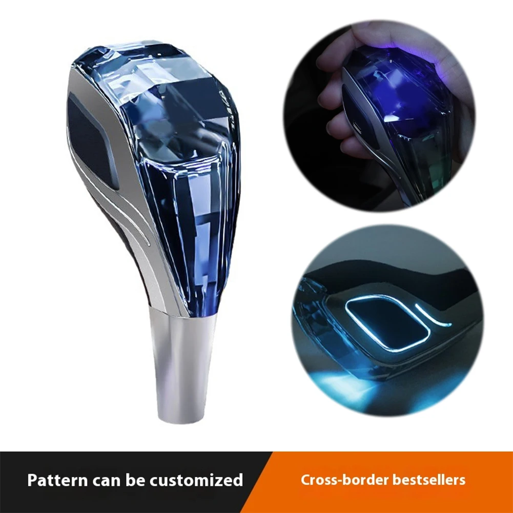مقابض تحويل القطع الكريستالية المنشط التي تعمل باللمس مع 7 ألوان مقبض تروس مقبض ناقل الحركة الأوتوماتيكي الكريستالي المتوافق مع معظم السيارات #6