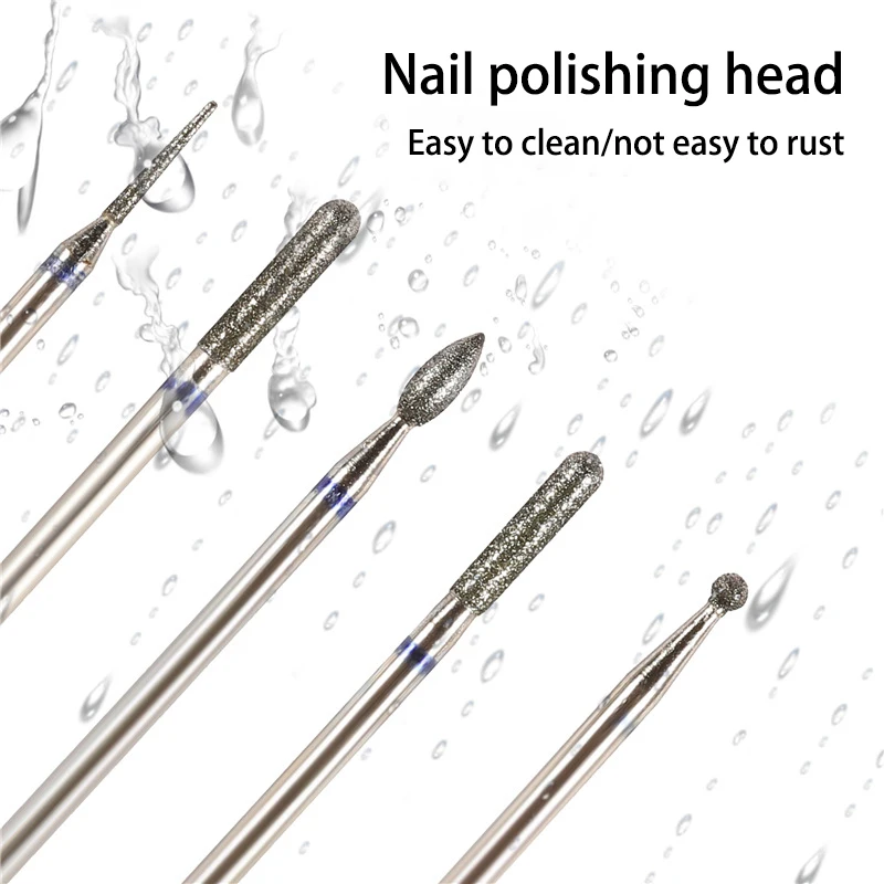 Diamond Nail Drill Bit Cuticle Clean Milling Cutter Nails For Electric Manicure Machine Accessories Ball Burr Removing