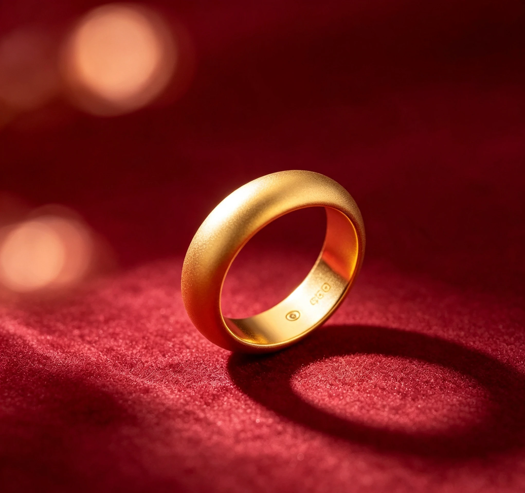Gold Outer Sand Inner Light Inheritance Ring for Men and Women Couples Sandblasting Ring Giving gifts for friends