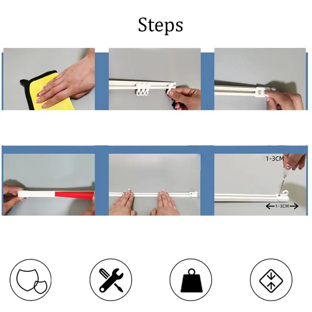 Top Mounted Self Adhesive Curtain Sliding Track Side Mounted Without Punching Curtain Rail Self-adhesive Slide Rail