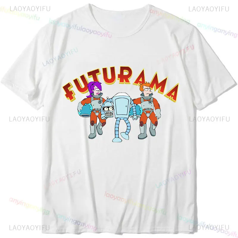 Casual Funny Cartoon T-Shirt for Men Women Clothing Round Neck Cotton T Shirt -Futurama- Short Sleeve Tee Graphic Pattern Shirt