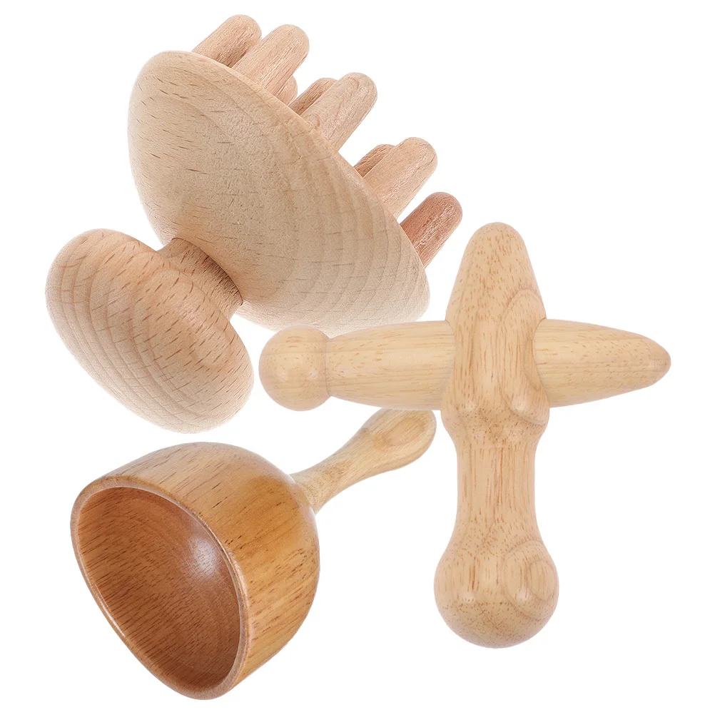 

1Set Wood Massage Tools Body Massager Ergonomic Design Relax Shoulder Neck Back Muscles Home Office Travel Wood Massage Tools