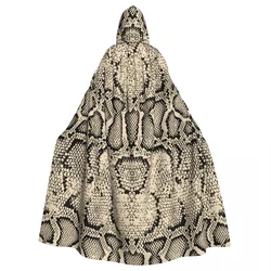 Long Cape Cloak Vintage Snake Skin Print Hooded Cloak Coat Autumn Hoodies