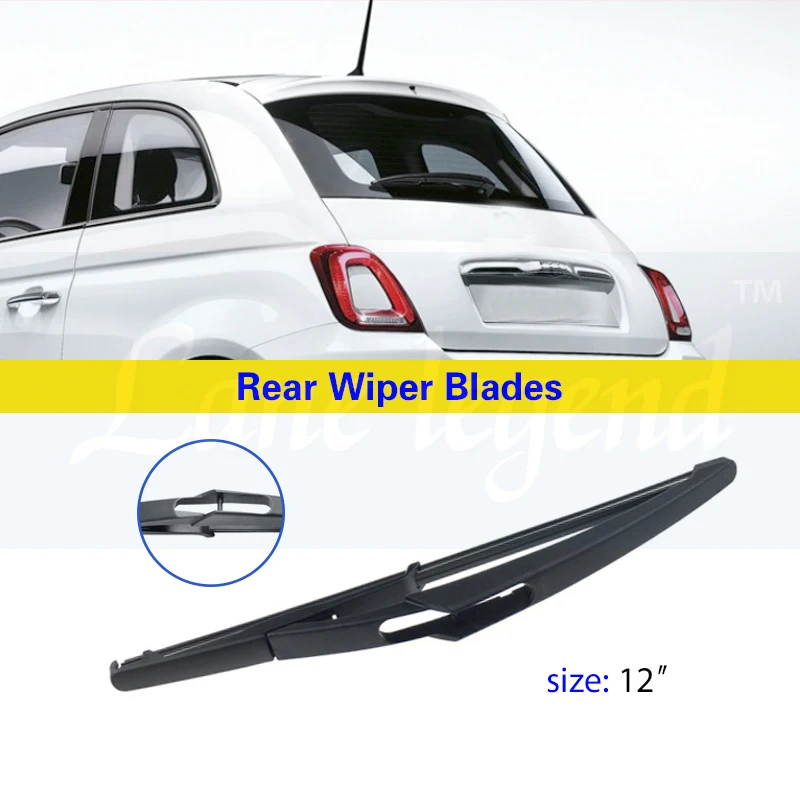 For Fiat 500 312 2007-2017 Car Front Rear Wiper Blades Soft Rubber Windscreen Wipers Auto Windshield 24\