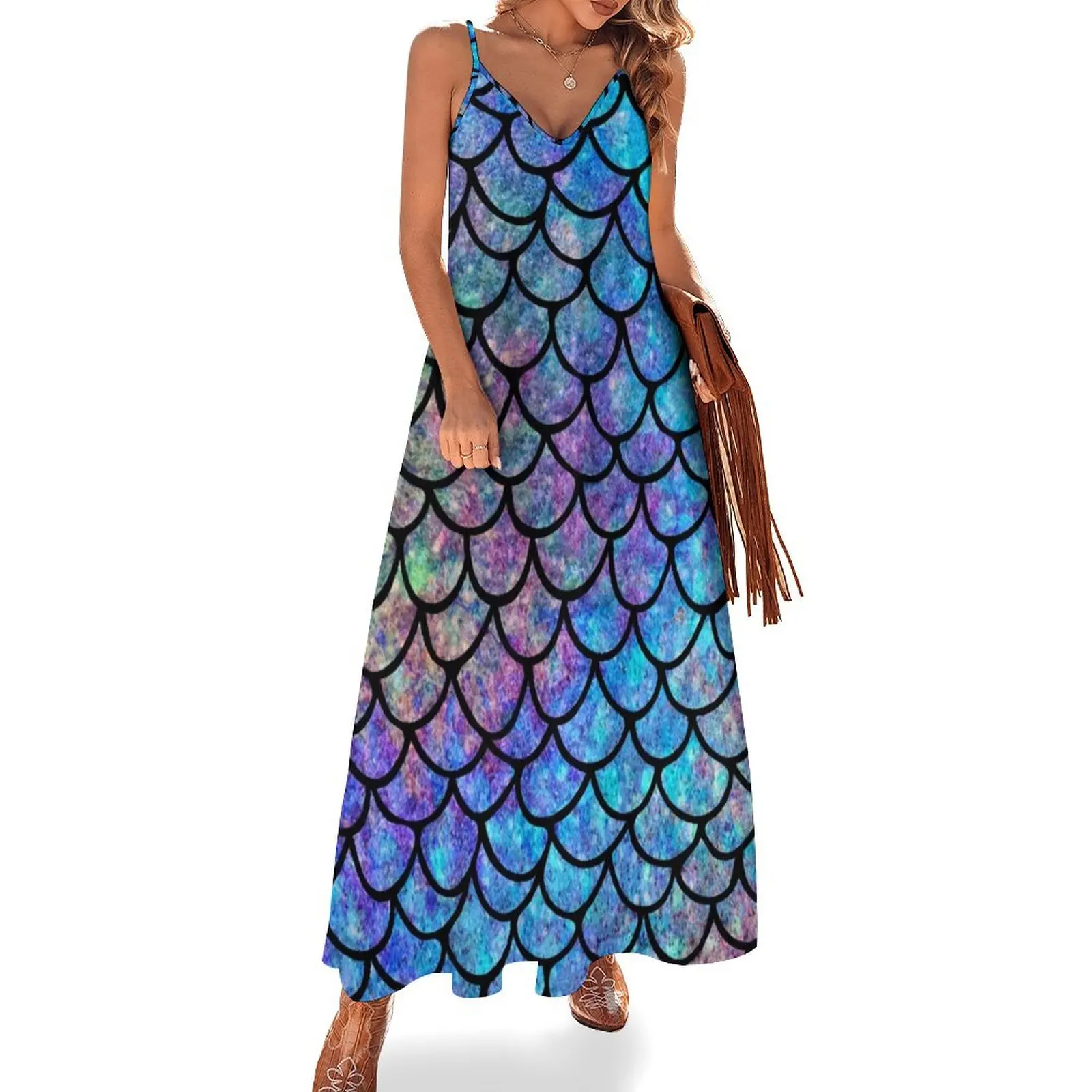 

Colorful Mermaid scales Sleeveless Dress fairy dress Women's skirt