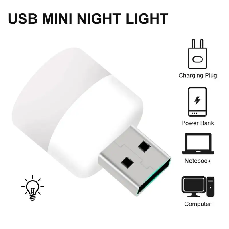 

Мини-светодиодная USB-лампа для ноутбука, портативная зарядка, маленькая USB-лампа для чтения, светодиодная защита глаз, маленькая круглая искусственная ночь