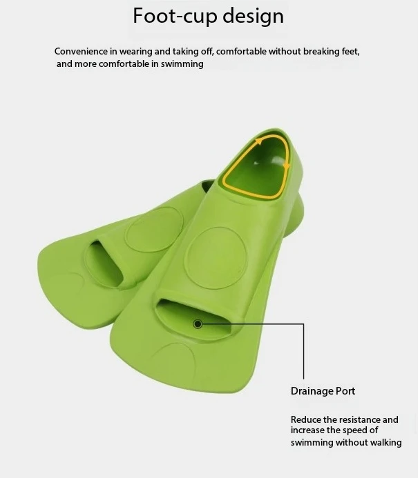 FlippersSwimming Training Short Flippers Available in Adult, Child sizes